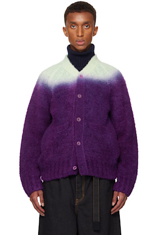 sacai: グリーン&パープル グラデーション ダイ ニット sacai: グリーン&パープル グラデーション ダイ ニット