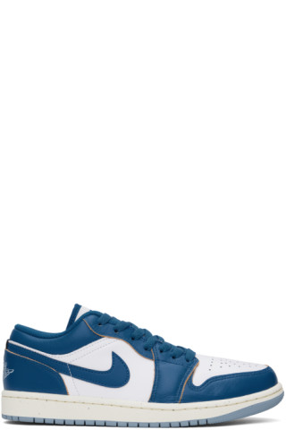 low blue and white jordans