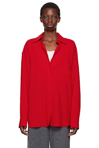 Stella McCartney: Red Iconic Oversized Shirt | SSENSE UK