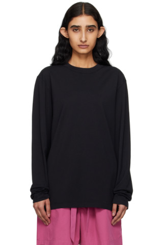 【関税込み】Tekla ブラック Sleeping Tシャツ 242482F110002_1.jpg