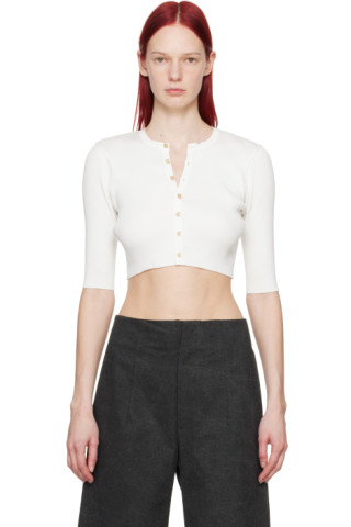 【AURALEE】SHORT CARDIGAN White Short Cardigan by AURALEE on Sale