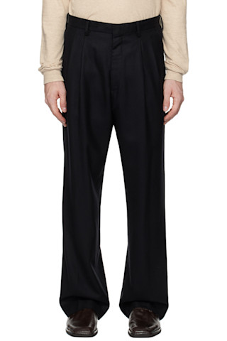Black Super Light Wool Trousers by AURALEE on Sale Black Super Light Wool Trousers by AURALEE on Sale
