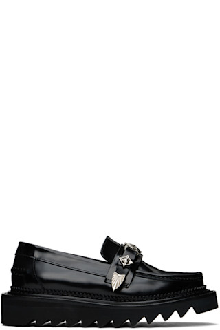 【関税込み】Toga Pulla SSENSE限定 ブラック ローファー Toga PullaのSSENSE 日本限定 ブラック チャンキー ローファーが