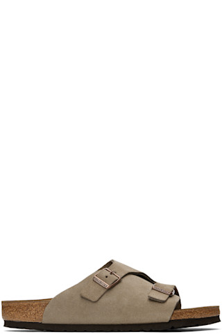 Birkenstock: Taupe Regular Zürich Sandals | SSENSE