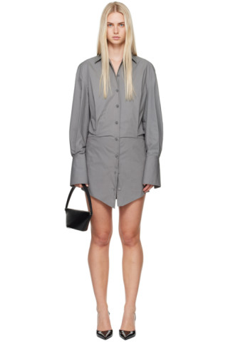 VIP【関税送料無料】希少 The Attico Grey mini dress Gray Silvye Minidress by The Attico on Sale