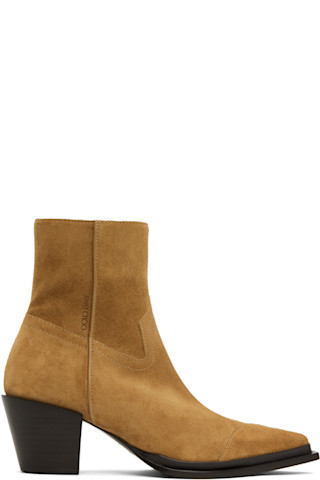 Tan Cece Ankle 60 Boots by Jimmy Choo on Sale