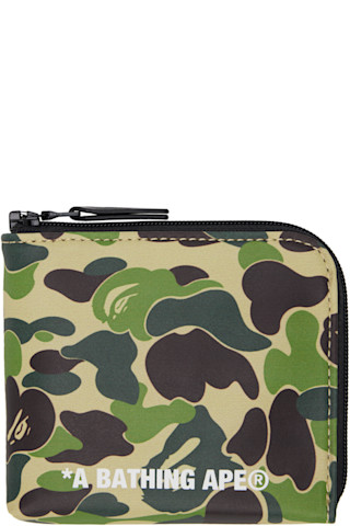 アベイシングエイプABC CAMO MINI ZIPPED WALLETグリーン BAPE x