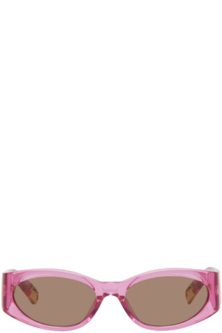 JACQUEMUS SSENSE Exclusive Pink 'Les Lunettes Ovalo' Sunglasses