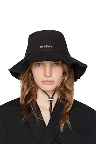 関税込★ギフトにも【JACQUEMUS】オヴァリーバケットハットBlack JACQUEMUS 黒 バケットハット