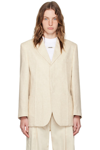 Beige La Casa 'La veste d'Homme' Blazer by JACQUEMUS on Sale