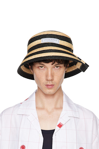 ハット JACQUEMUS La Chapeau Vela Beige & Black La Casa 'Le chapeau Vela' Hat by JACQUEMUS on Sale