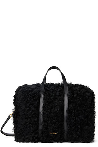 ★EMS★ SHEARLING DUFFLE BAGBLACK Black Shearling Duffle Bag by Ernest W. Baker on Sale