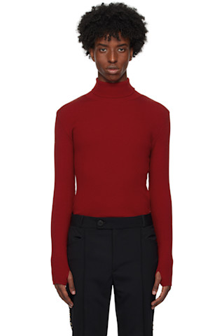 Ernest W. Baker: Red Ribbed Turtleneck | SSENSE Ernest W. Baker: Red Ribbed Turtleneck | SSENSE