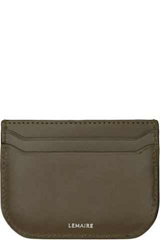 Khaki Calepin Card Holder by LEMAIRE on Sale