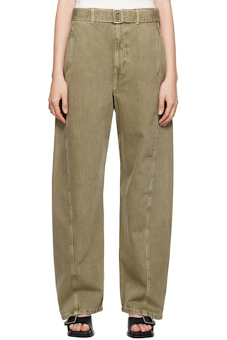 Green Twisted Belted Jeans by LEMAIRE on Sale Green Twisted Belted Jeans by LEMAIRE on Sale