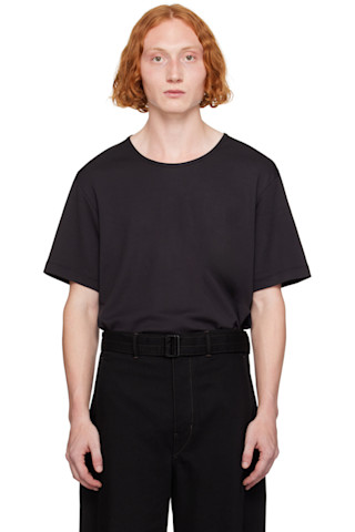 VIP【関税送料無料】希少 LEMAIRE T-SHIRTS LEMAIRE: Black U-Neck T-Shirt | SSENSE