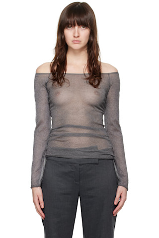 【関税込み】Paloma Wool グレー Kelly 長袖トップス 242648F110006_1.jpg