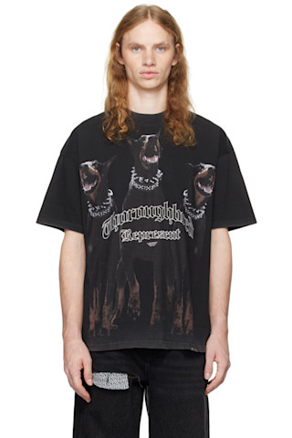 Black 'Thoroughbred' T-shirt by Represent on Sale