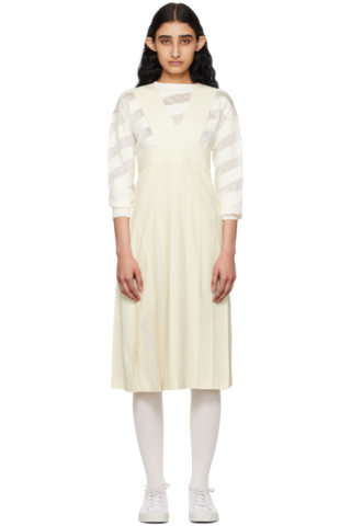 COMME des GARCONS GIRL ワンピース 白 2023724O0018 Comme des Garçons Girlのオフホワイト プリーツ ミディアム