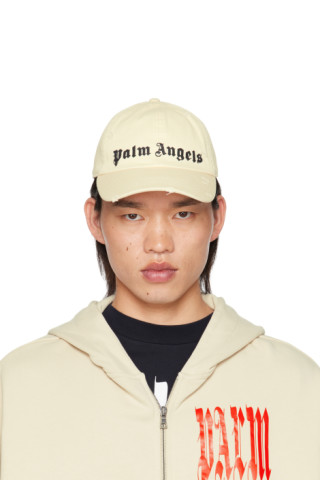 Palm Angels: オフホワイト モノグラム キャップ | SSENSE 日本