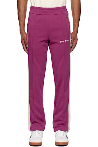 【関税&送料込】Palm Angels Tyrian Purple Viscose Pant Purple Classic Logo Track Pants by Palm Angels on Sale