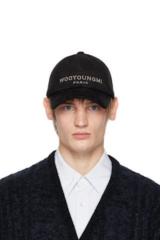 ハット Wooyoungmi Logo Ball Cap Black - 24SS Black Embroidered Ball Cap by WOOYOUNGMI on Sale