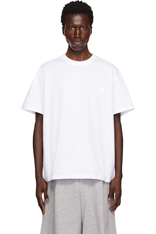 Tシャツ・カットソー WOOYOUNGMI Men T-shirt White W251TS04 716W Wooyoungmi Men's Large Logo T-Shirt in White Wooyoungmi