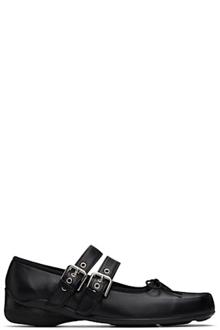 バレエシューズ [OPEN YY] BUCKLE BALLET FLATS Black Buckle Ballerina Flats by OPEN YY on Sale