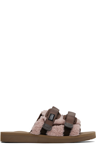 【関税込み】Suicoke ピンク&ブラウン MOTO-FURab サンダル Suicoke: ピンク&ブラウン MOTO-FURab サンダル | SSENSE 日本