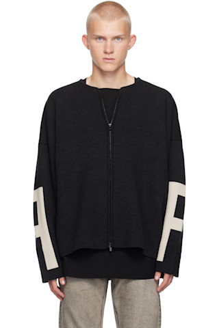 【関税込み】Fear of God ブラック メリノ フルジップ セーター 242782M202008_1.jpg
