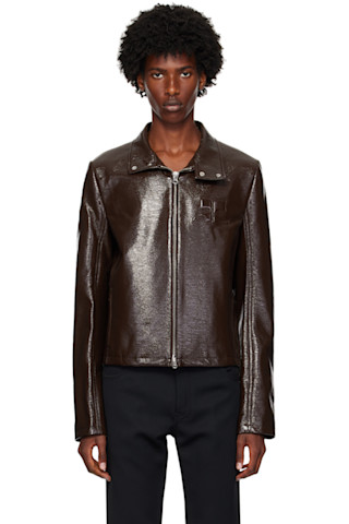 【関税込み】COURREGES 'Motorcycle Vinyl' jacket Courreges Zipped Vinyl Biker Jacket | Saks Fifth Avenue