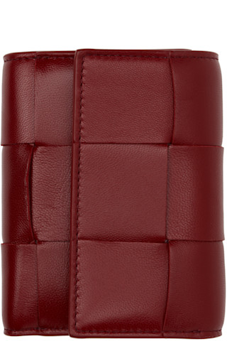 Bottega Veneta レッド Cassette 三つ折り ジップウォレット 242798F040004_1.jpg