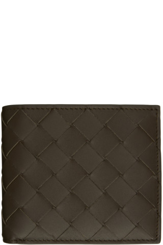 Bottega Veneta: Brown Intrecciato Bi-Fold Wallet | SSENSE Canada