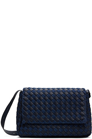 【関税&送料込み】Bottega Veneta Cobble Messenger Large Ba Bottega Veneta: Navy & Indigo Large Cobble Messenger Bag