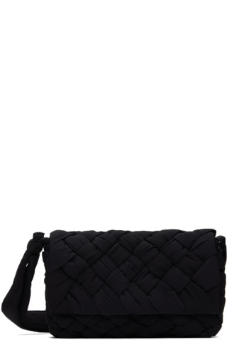 Bottega Veneta: ブラック スモール Rumple メッセンジャー