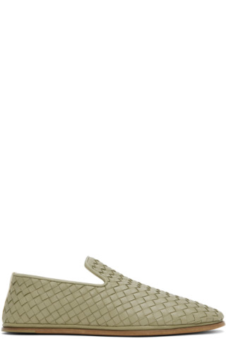【関税込み】Bottega Veneta グリーン Sunday スリッポン Bottega Veneta: グリーン Sunday スリッポン | SSENSE 日本