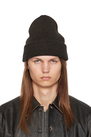BEANIE HAT IN PEANUT BROWN WOOL 416411