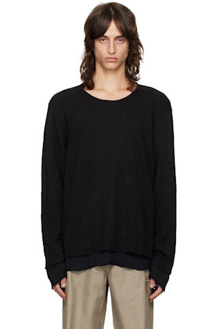 Black Double Lock Long Sleeve Sweater by OUR LEGACY on Sale Black Double Lock Long Sleeve Sweater by OUR LEGACY on Sale