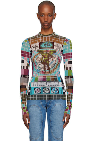 Multicolor Printed Long Sleeve T-shirt by Jean Paul Gaultier Multicolor Printed Long Sleeve T-shirt by Jean Paul Gaultier