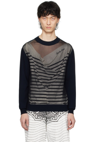 Cardigan Jean Paul Gaultier Marinière Jacquard - Taille S - Laine - Neuf Avec étiquettes