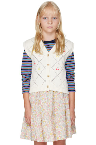 Bonpoint - Kids Off-White Ticiana Vest Bonpoint - Kids Off-White Ticiana Vest
