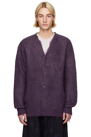 Purple EP Mohair Cardigan by NEEDLES on Sale Purple EP Mohair Cardigan by NEEDLES on Sale