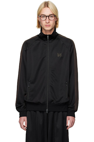 Black Poly Smooth Track Jacket by NEEDLES on Sale Black Poly Smooth Track Jacket by NEEDLES on Sale