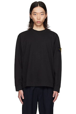 Stone Island: ブラック ロゴパッチ スウェットシャツ | SSENSE 日本 Stone Island: ブラック ロゴパッチ スウェットシャツ | SSENSE 日本
