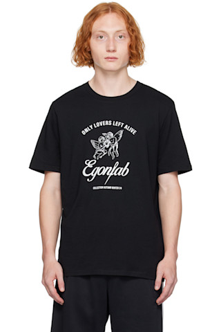 【関税込み】EGONlab ブラック Goat Tシャツ 242830M213000_1.jpg