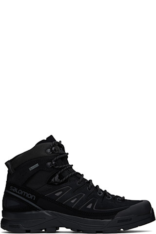 Salomonのブラック X-ALP レザー Gore-Tex ミッドカット ブーツ Salomonのブラック X-ALP レザー Gore-Tex ミッドカット ブーツ