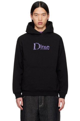 Black Classic Skull Hoodie by Dime on Sale