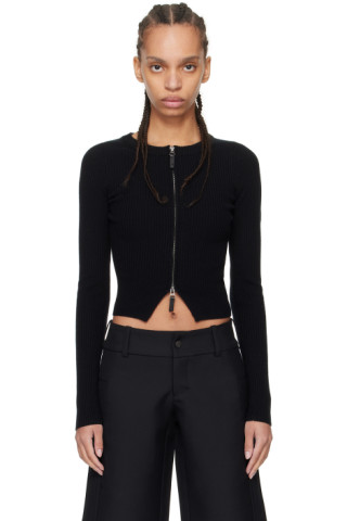 トップス FAX COPY EXPRESS Pullover Sweater BLACK Black Zip Sweater by Fax Copy Express on Sale