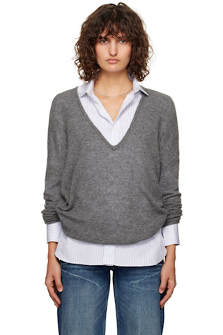 FAX COPY EXPRESS Pullover Sweater グレー s