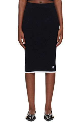 ワンピース AMIRI Women Mid Skirts DRCA1066 BLACK Black Black 'MA' Midi Skirt by AMIRI on Sale